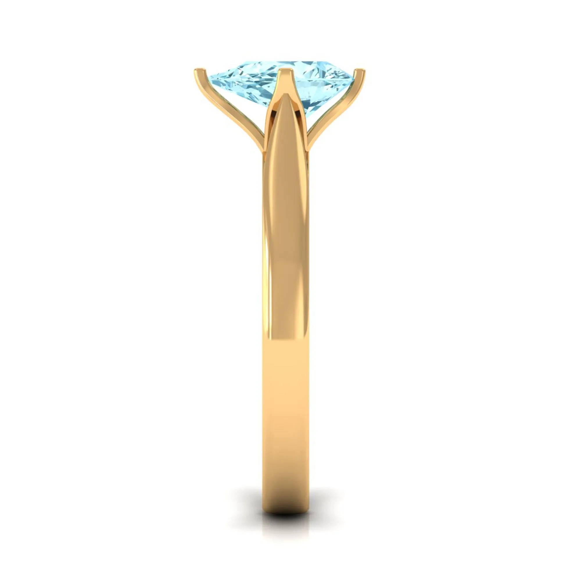 Teardrop Solitaire Ring with Aquamarine