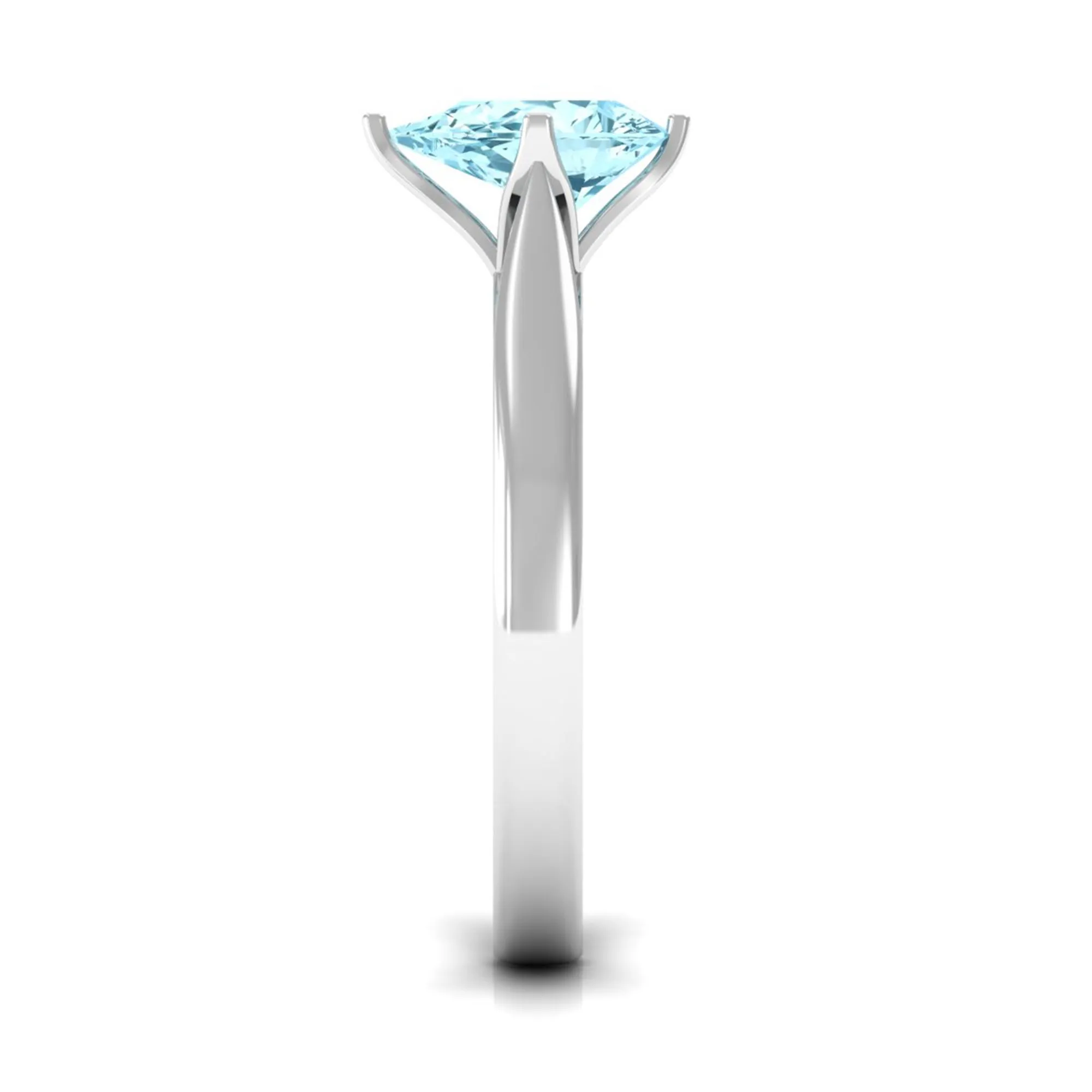 Teardrop Solitaire Ring with Aquamarine