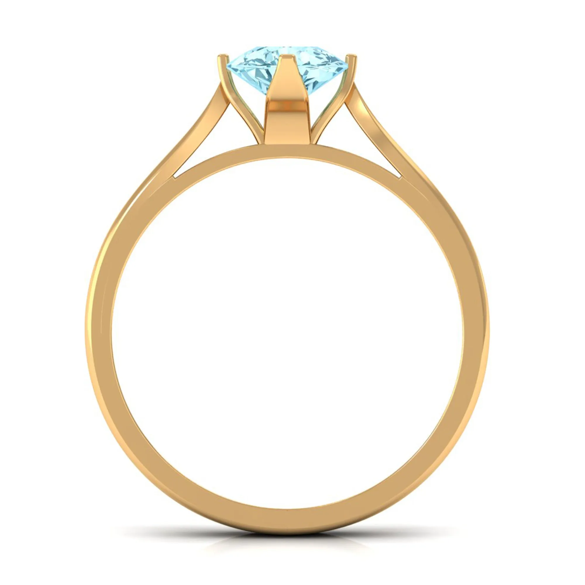 Teardrop Solitaire Ring with Aquamarine