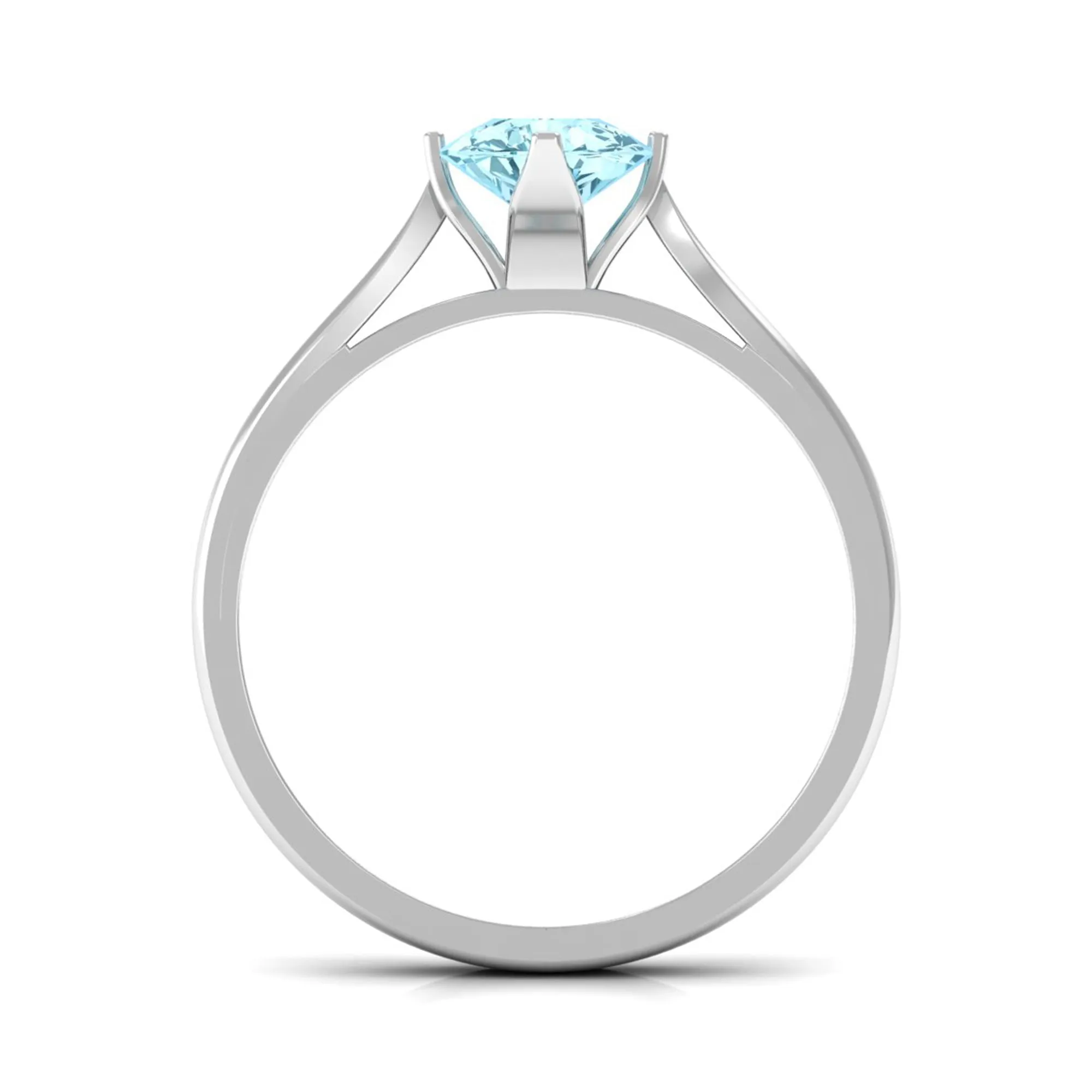 Teardrop Solitaire Ring with Aquamarine