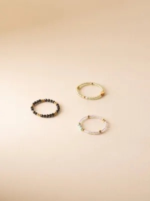 Tender-Heart Peridot Beaded Ring (Green)
