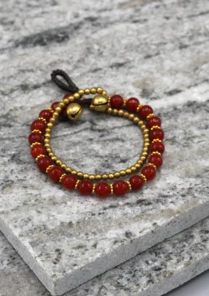 Trendy Glass Beads and Brass Bell Anklet
