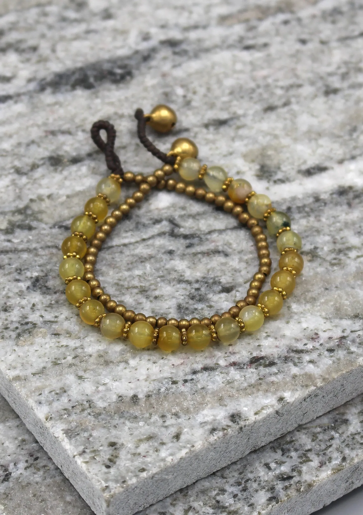 Trendy Glass Beads and Brass Bell Anklet