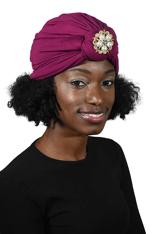 Turban with Gold Pearl Diamond