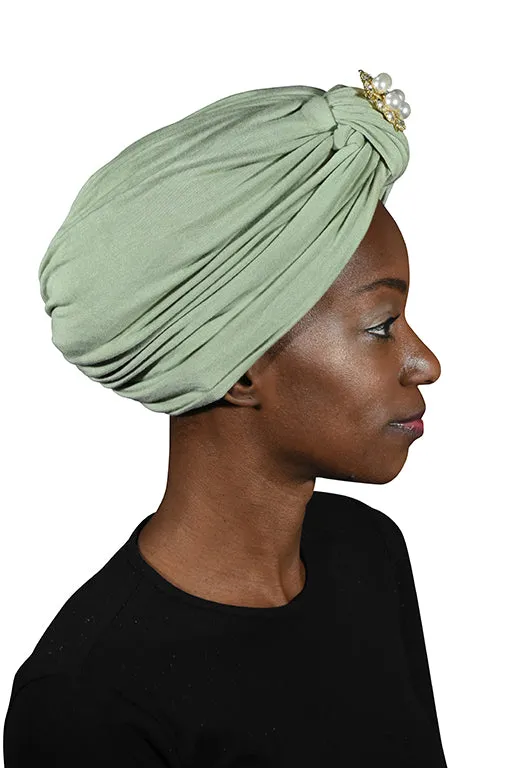Turban with Gold Pearl Diamond