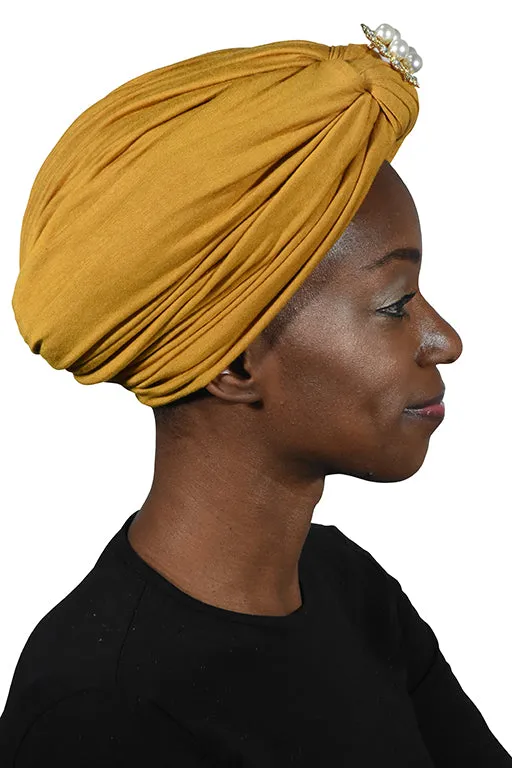 Turban with Gold Pearl Diamond