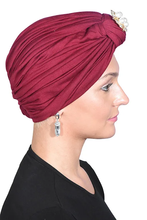 Turban with Gold Pearl Diamond