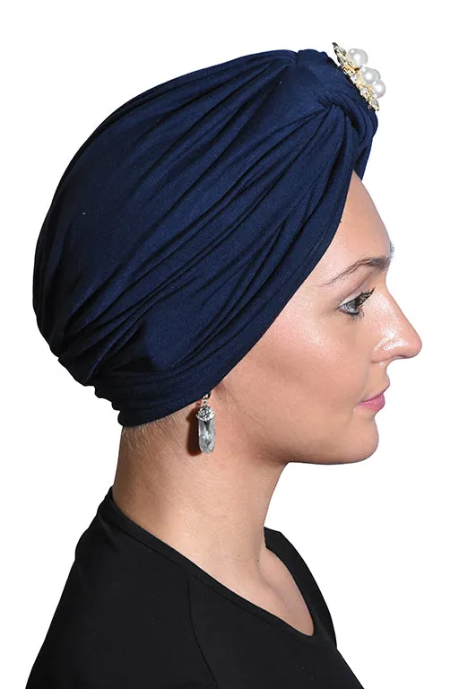 Turban with Gold Pearl Diamond