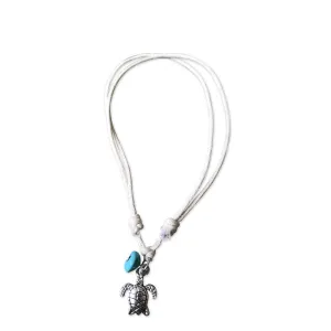 Turtle Cream Cord with Turquoise
