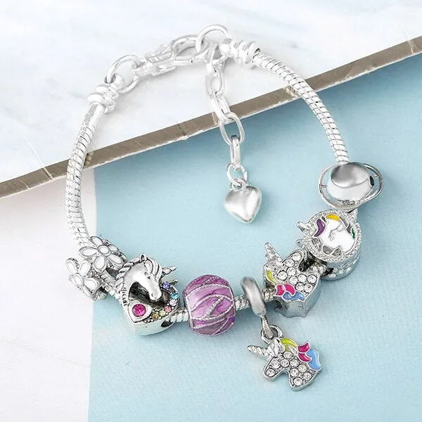 Unicorn Charm Bangle Bracelet