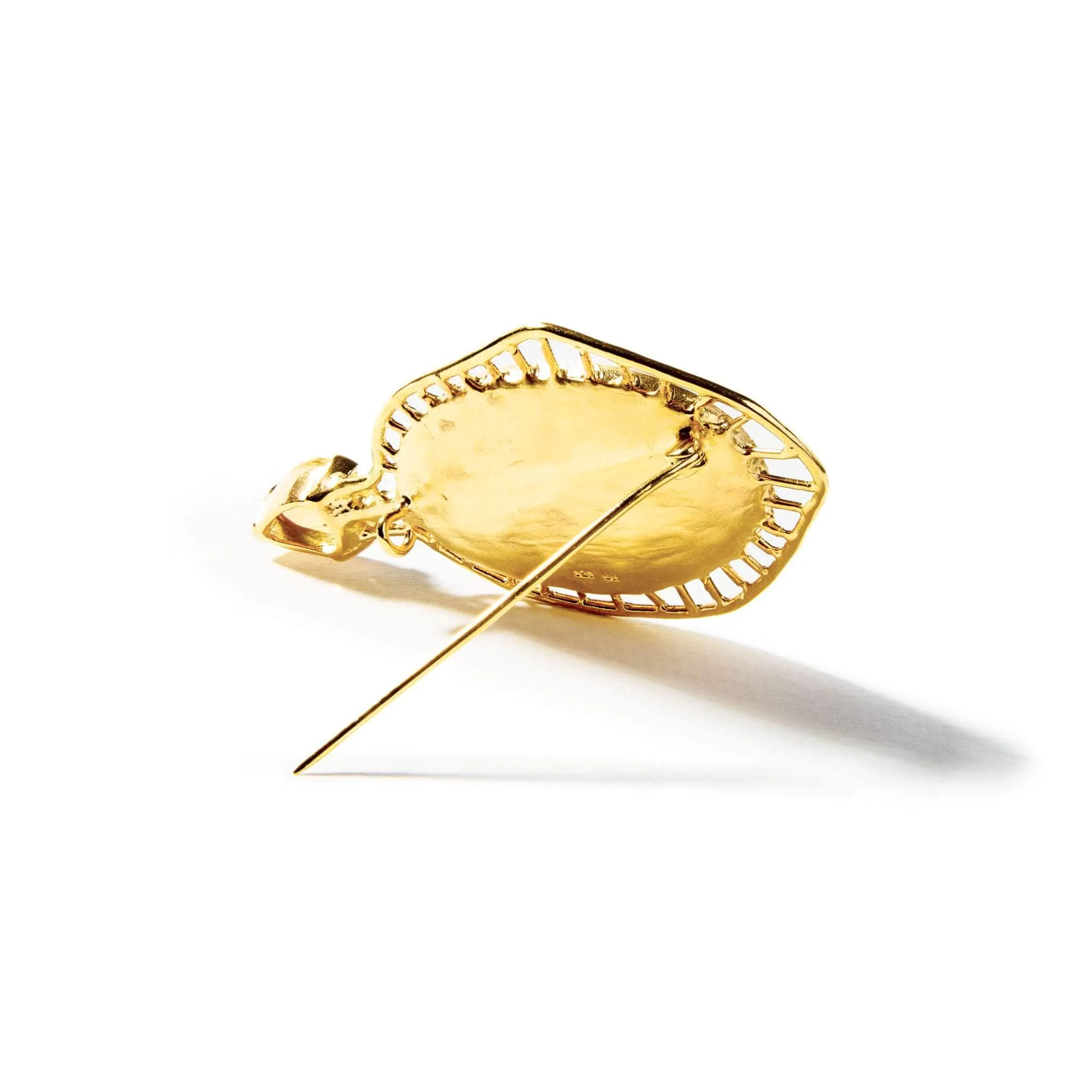 Warda Rose Quartz and Citrine Brooch