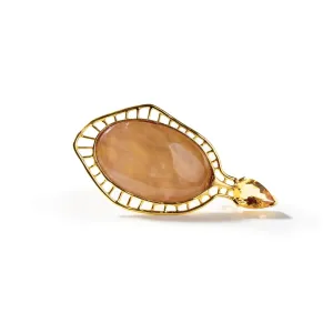 Warda Rose Quartz and Citrine Brooch