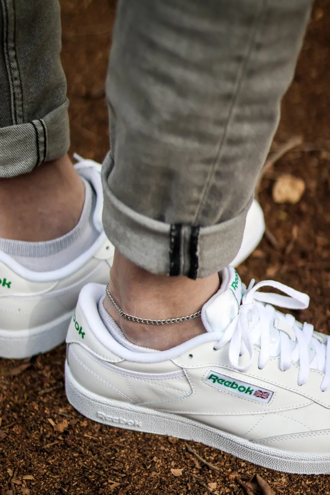 Waterproof chain anklet for men, minimalist mens ankle bracelet