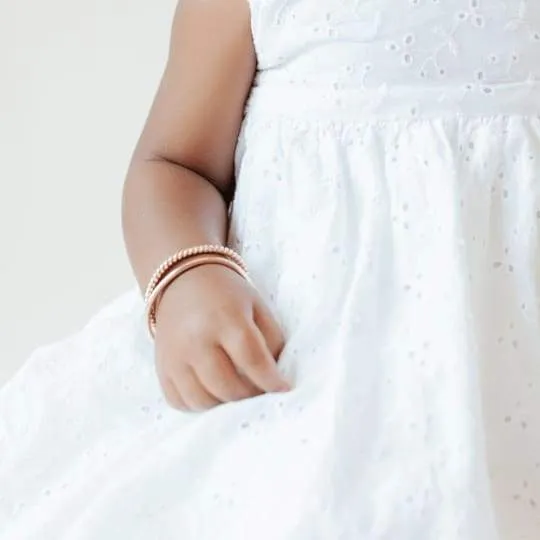 Woven Twisted Gold & Immeasurable Gold Baby Bangle Stack