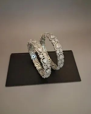 Zevarly Valli Designer Alluring Silver Plated Bangles